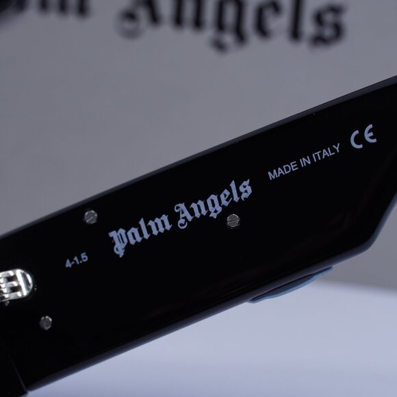 Palm Angels PERI007 ANGEL 1040 Rectangle Sunglasses - Black/Light Blue - Picture 8 of 11